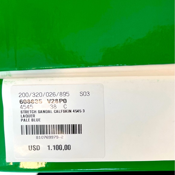 Bottega Veneta Stretch Sandal Laquer Pale Blue Size 38 - Picture 8 of 9